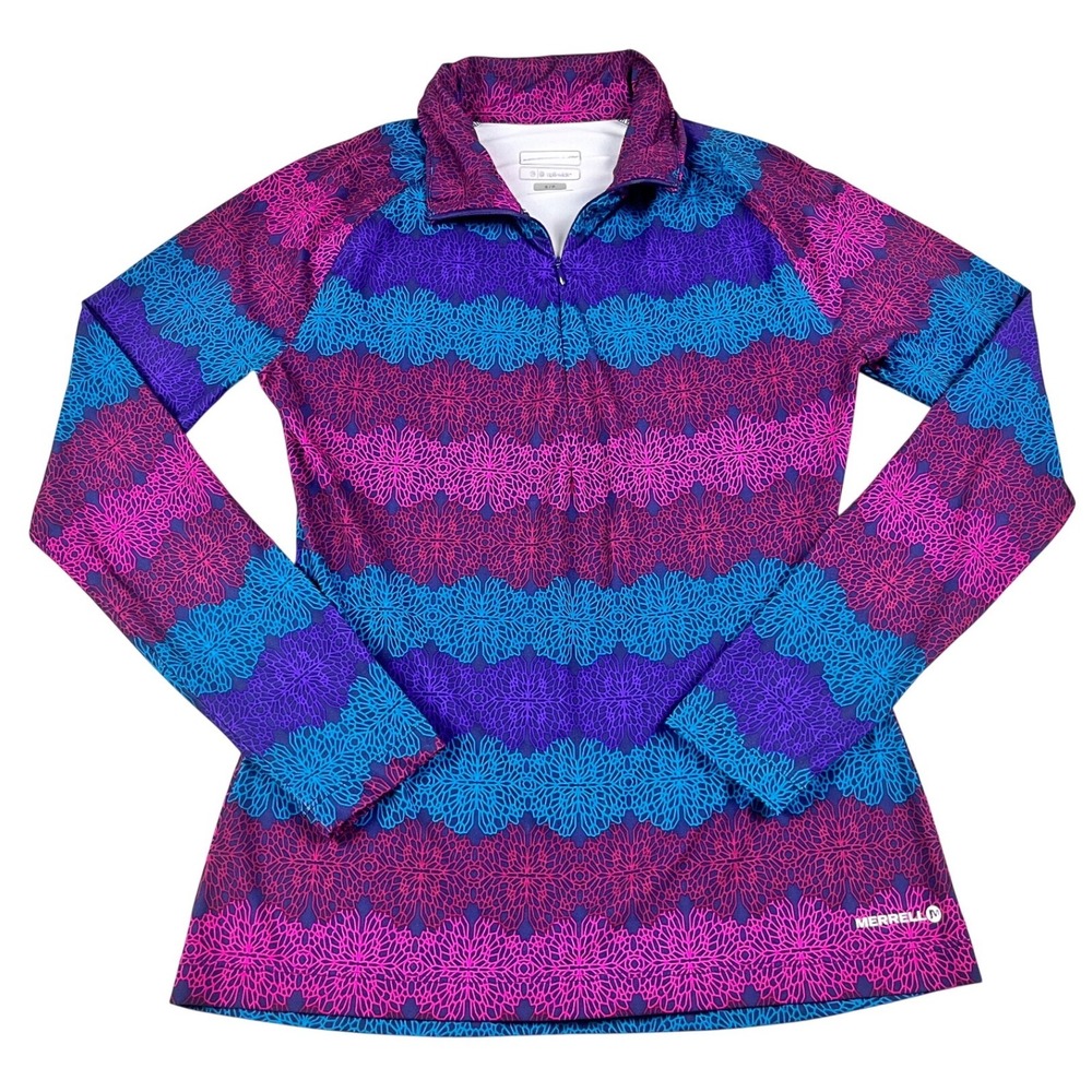 Merrell Opti-Wick Womens Small P‎ Quarter Zip Pullover Running Long Sleeve Shirt